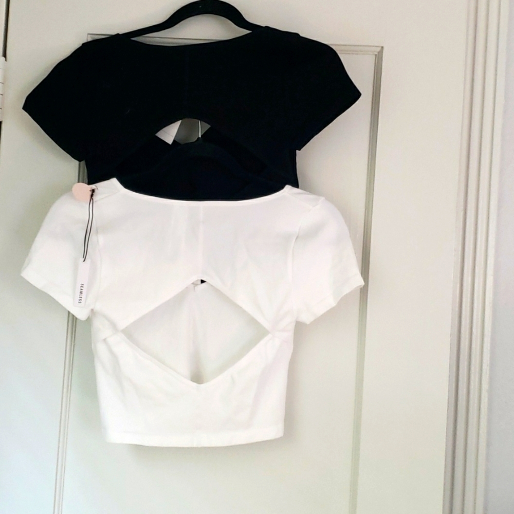 Forever 21 Cutout Cropped Tees